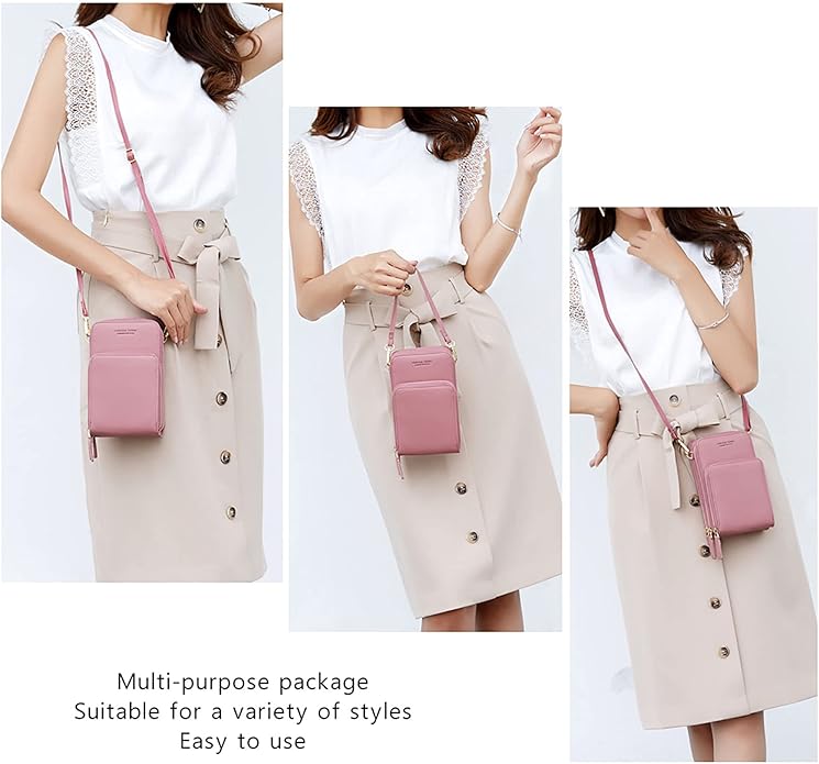 myfriday Small Leather Crossbody Bag for Women with Guitar Strap Mini Crossover Bags & Shoulder Purses with 2 Card Slots