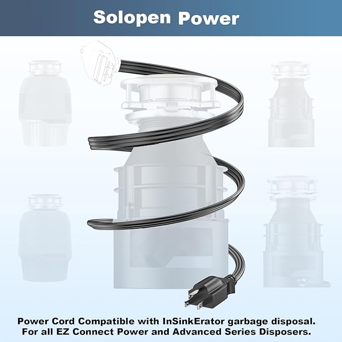 Power Cord Compatible with insinkerator Garbage Disposal 3.8Foot Power Cord for EZ Connect Power and Advanced Series Continuous Feed Food Waste Disposer Models, Compatible with CRD-EZ