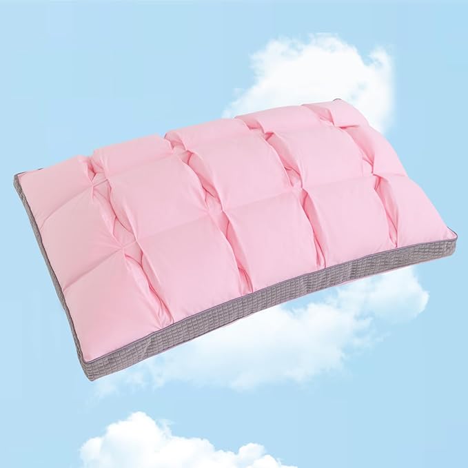 YOUR MOON Soft Pillow Standard for Sleeping, Super Soft Support Down Alternative Pillow, 100% Cotton Shell Luxury Comfy Fluffy Bed Pillows for Sleep(Pink)
