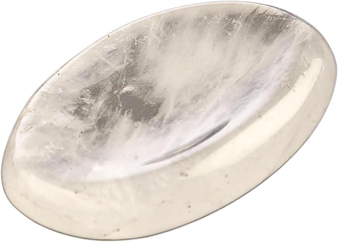 Clear Quartz Worry Stones – Crystal Thumb Worry Stone for Anguish, Stress – Relaxing and Soothing Balance Stones for Meditation, Stress Relief – Healing Stones and Crystals for Men and Women