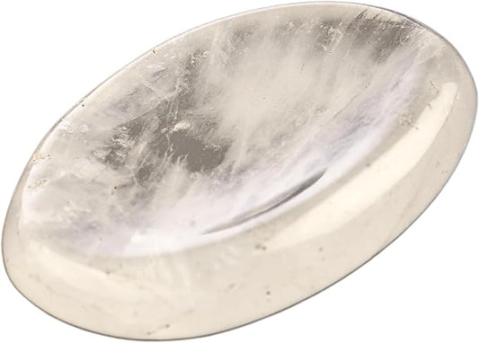 Clear Quartz Worry Stones – Crystal Thumb Worry Stone for Anguish, Stress – Relaxing and Soothing Balance Stones for Meditation, Stress Relief – Healing Stones and Crystals for Men and Women