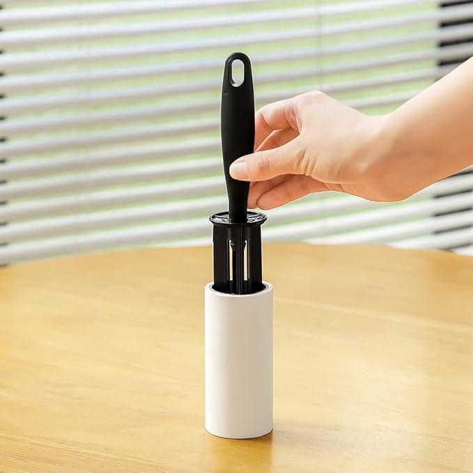 Lint Rollers for Pet Hair Extra Sticky Lint Roller for Clothes Lint Removal 4 Sticky Rolls with 2 Handles (Black/Black Handles & 4 Refills)