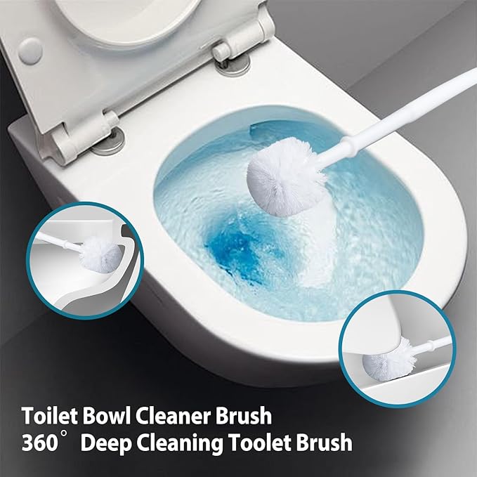 Shar Pei Dog Toilet Brush Holder - White Ceramic Bathroom Decor with Durable Brush, Giftable Foam Packaging