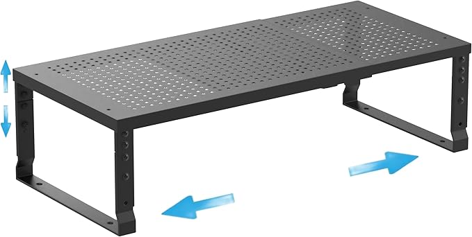 Expandable Spice Rack Kitchen Cabinet Shelf Organizer, Stackable Storage Shelves Racks, Adjustable Counter Shelving for Cabinets, Countertop, Cupboard, Pantry and More (1 Pack/Black/Large)