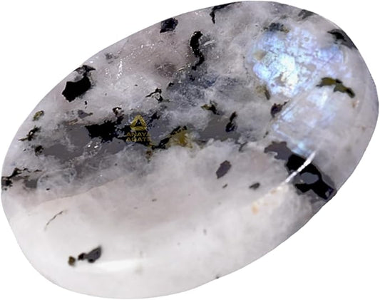 Rainbow Moonstone Worry Stones – Crystal Thumb Worry Stone for Anguish, Stress – Relaxing and Soothing Balance Stones for Meditation, Stress Relief – Healing Stones and Crystals for Men and Women