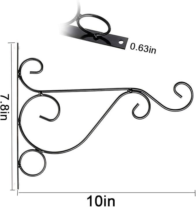 TIHOOD 4PCS Metal Plant Bracket Iron Wall Mount Lanterns Hangers for Hanging Bird Feeders, Lanterns, Wind Chimes, Planters, Outdoor Decoration Hooks | Lanterns Hangers, for Hanging Bird Feeders, Lanterns, Wind Chimes, Planters, Outdoor Decoration Hooks