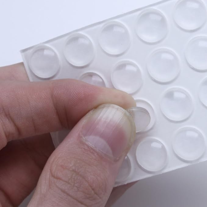 Slipstick Premium Cabinet Door Bumpers 1/2” Round Clear Adhesive Pads, Cabinet Stoppers, Rubber Bumpers for Drawers, Cupboards, Cutting Boards, Glass Tops, Picture Frames, Furniture, 20 Dampers