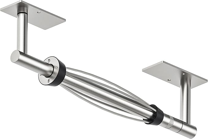 BATHDANCE Paper Towel Holder Under Cabinet, Single Hand Operable Easy Tear Wall Mount with Damping Effect, Self-Adhesive or Drilled for Kitchen Bathroom (Silver)