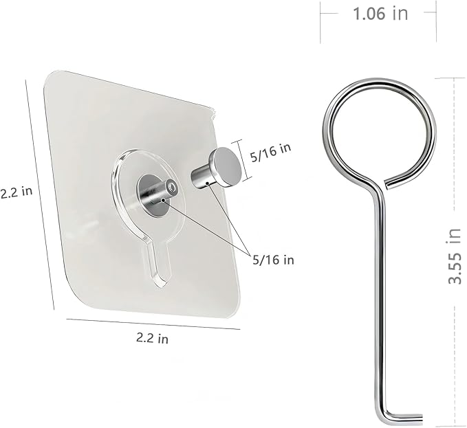 Drain Removal Tool, Premium SUS304 Stainless Steel Drain Wrench, for Bathtub Shower Linear Drain Plug Extractor & Cleaning with Adhesive Hooks 2Pcs