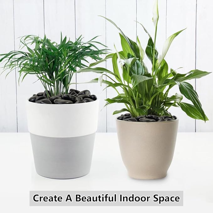 Black Pebbles for Indoor Plants, Natural Polished River Rocks, Small Decorative Stones for Planters Vase Fish Tank Aquariums Landscaping Garden, 2lbs