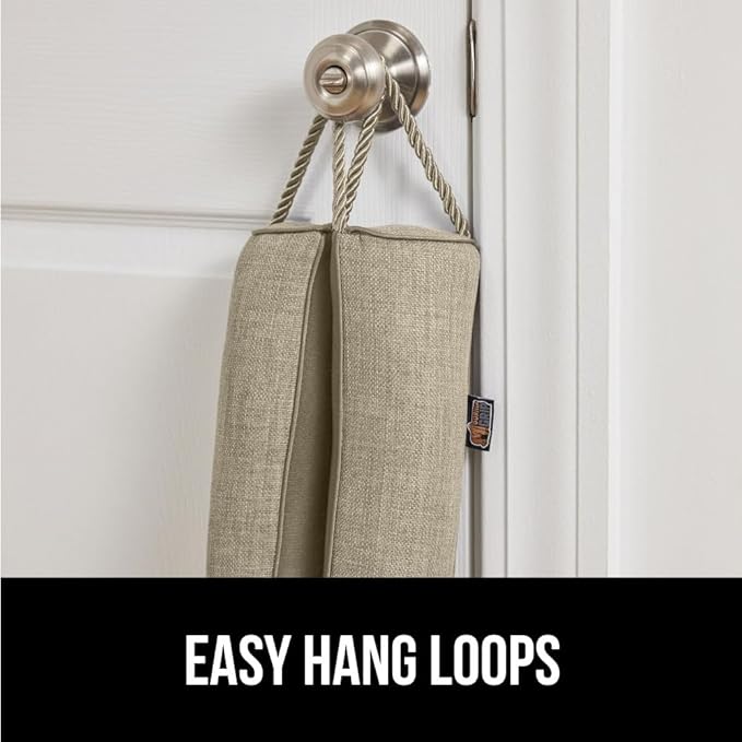 GORILLA GRIP Door Draft Stopper for Bottom of Doors, Sweep Weather Stripping Seal Noise, Cold Air Blocker, Soundproofing, Warmth Sealer, Easy Install Gap Filler, Home Essentials, 38 Inch, Beige