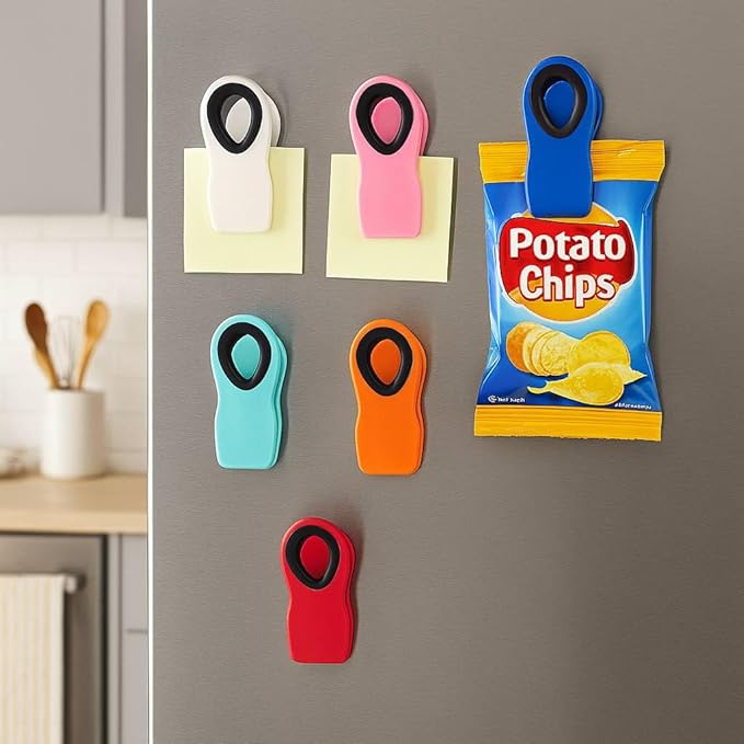 Mr. Pen- Chip Clips, Magnetic, 12 Pack, Bag Clips, for Chips, Food Packages, for Fridge