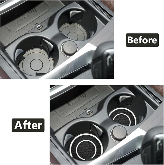 Car Cup Coaster Universal Automotive Waterproof Non-Slip Cup Holders Sift-Proof Spill Holder Car Interior Accessories 2 Pack Black & White