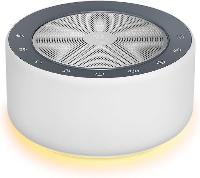 Nursery Lamp with Sound Machine, Mood Lighting, 7 Colors Night Light, 30 Soothing Sounds, White Noises for Baby, Adults. Timer, Plug in, Memory Function, Touch Control