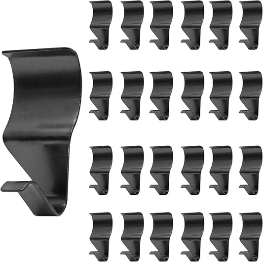 Biaungdo 24 Pcs Heavy Duty Stainless Steel Black Vinyl Siding Hooks, No Hole Needed Low Profile Siding Clips for Hanging Wreath, Outdoor Christmas Decorations