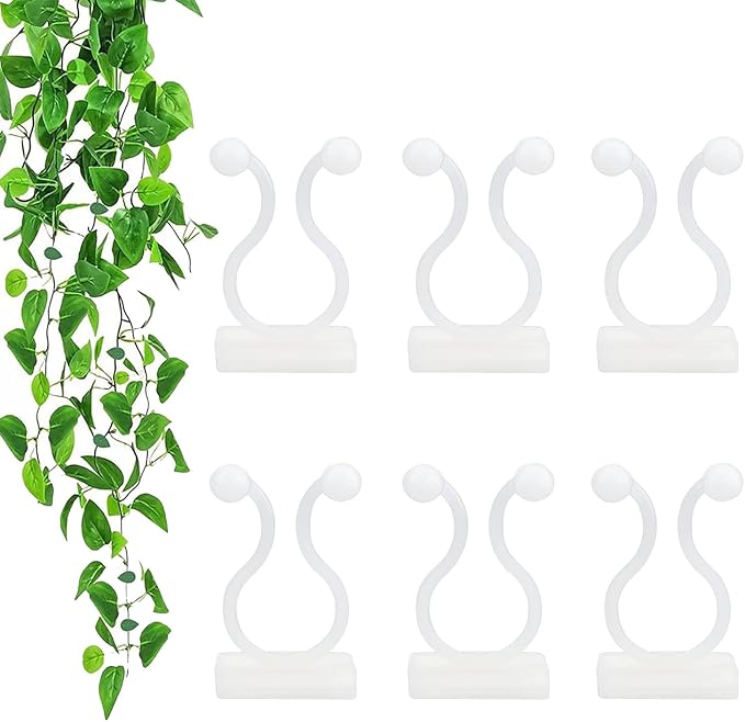 Plant Climbing Wall Fixture Clips,100Pcs Plant Fixer Self-Adhesive Hook,Garden Vegetable Plant Support Binding Clip Invisible Wall Vines,Fixture Wall Sticky Hook Fixing Clip Vines Holder (B-100 Pcs)