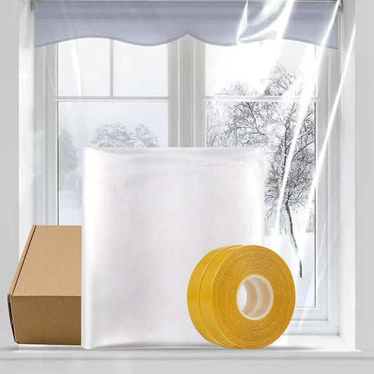 Thermal Shrink Window Insulation Film Kit 5 Pack (47"x315") – Heavy-Duty, Custom-Cut to Size | Blocks Drafts, Saves Energy | Easy DIY Install & Remove with Tape | Fits Home, Office, RV