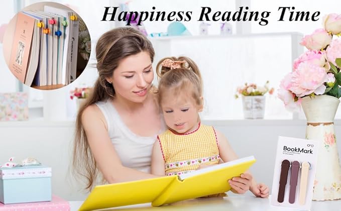 3Pcs Bookmark Book Marks, Silicone Book Marks for Reading Women Men Kids Book Lovers, Automatic Book Mark Smart Book Marker Clip Page Holder Reading Accessories School Supplies Gifts for Students