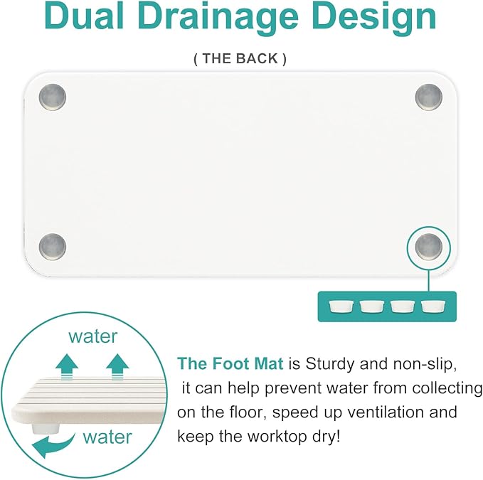 Diatomaceous Earth Dish Drying Mat for Bathroom Sink Tray Kitchen Counter Soap Dish White Diatomite Stone Sink Trays Absorbent Coasters Water Absorbing Stone Quick Drying Tray Kitchen Sink Accessories