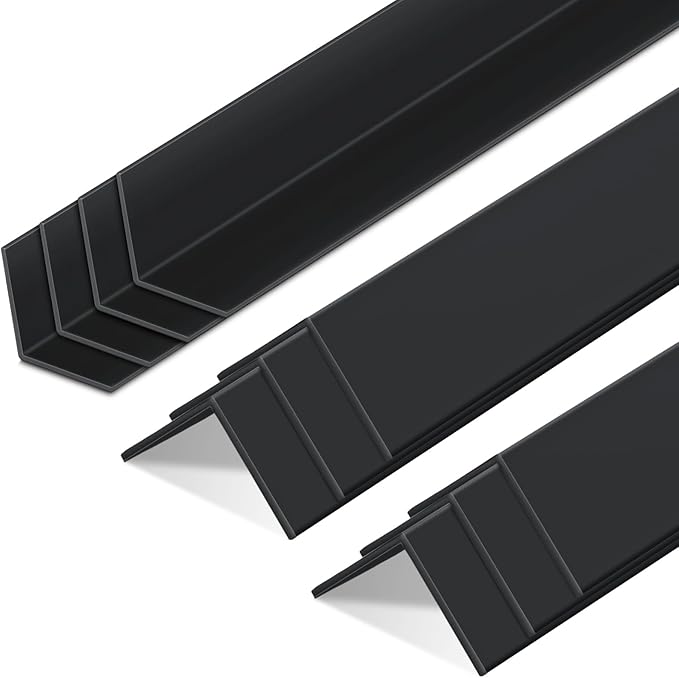 Sasylvia 10 Pcs Wall Corner Protector Guards,1/4 x 36 Inches Avoid Scratching Scuffs, Black Vinyl Corner Trim Molding, Ease Install & Cleaning for Door Countertop Furniture Cabinet Protection