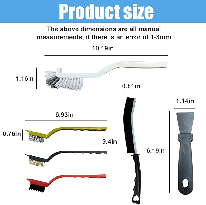 11PCS Car Cleaning Brush Set, Hard Bristle Tire Crevice Wash Brushes, Short-Handle Auto Wheel Rim Detailing Brush, Universal Car Cleaner Supplies Accessories for Interior & Exterior (Style B)