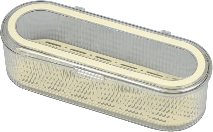 Flatware Tray with Lid, Silverware Tray Kitchen Cutlery Tray and Utensil Storage Container for Flatware and Silverware (Transparent Ripple)