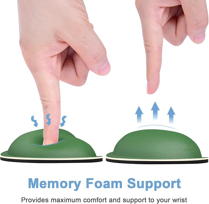 Dapesuom Mouse Wrist Rest, Ergonomic Memory Foam Mouse Wrist Support for Computer Desk Mats, Hand Rest Pad Cushion for Gaming, Office, Laptop, Men, Women, Pain Relief & Easy Typing, Forest Green