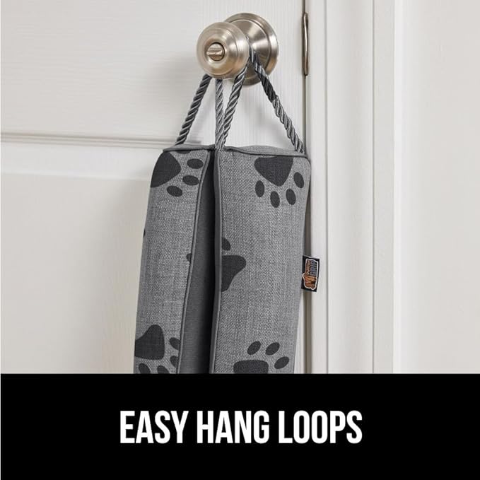 GORILLA GRIP Door Draft Stopper for Bottom of Doors, Sweep Weather Stripping Seal Noise, Cold Air Blocker, Soundproofing, Warmth Sealer, Easy Install Gap Filler, Home Essentials, 34 Inch, Paw Prints