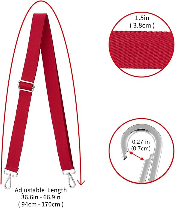 ZOOEASS Wide Shoulder Strap (Solid), Adjustable Replacement Belt Crossbody Canvas Bag Handbag