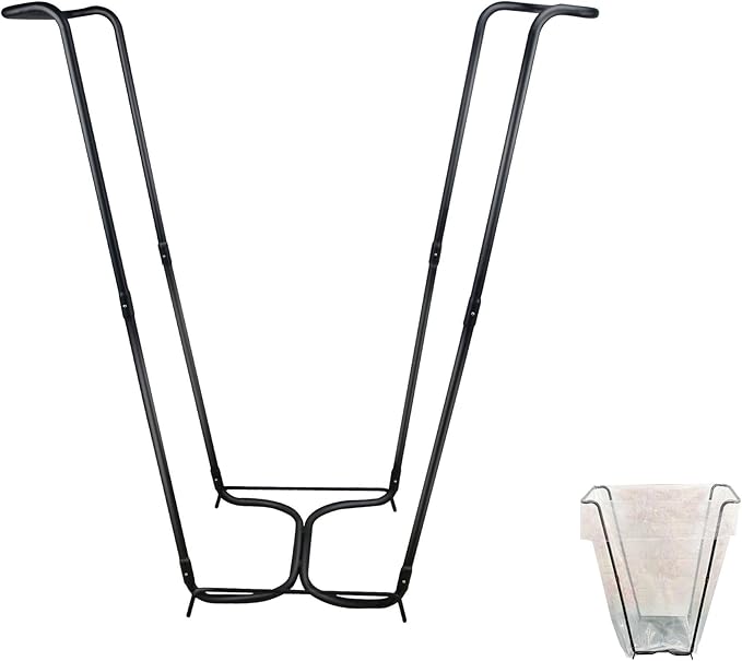Outdoor Trash Bag Holder Stand,Metal Garbage Bag Holder for 30-45 Gallon Bags,Leaf Bag Support Stand Holder,Portable Multi-Use Garbage Bag Frame Holder for Leaves Camping Lawn Party Weeding Yard