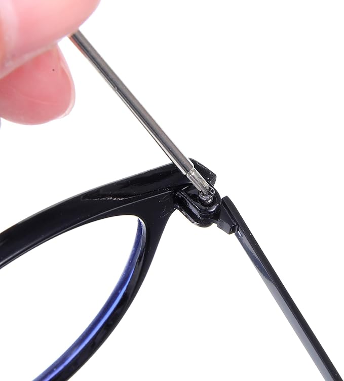 Glasses Arm Replacement 2 Pair Universal Eyeglass Repair Kit Anti-Slip Tips Eyeglasses Arms Legs Replacement Accessories with Screws, Nose Pads, Tools for Sunglasses, Reading Glasses Black TR90