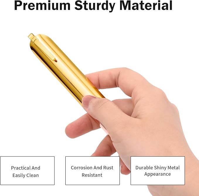 Restaurant Table Crumber, Portable Scraper Tool Kitchen, Stainless Steel Crumb Sweeper with Storage Clip, Bread Scraper Server Accessories for Waitress, Waiters, Servers (1 PACK, Gold)