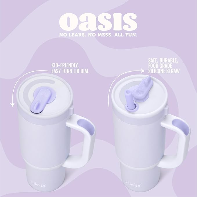 Ello Oasis 14oz Stainless Steel Toddler Tumbler with Handle & Retracting Straw, 100% Leakproof, Double-Wall Vacuum Insulated, Kids Water Bottle for School, BPA Free, Dishwasher Safe, Winging It