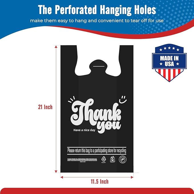 Fuxury Thank You Plastic T-shirt Bags Black 84000 Count (84 Boxes, 1000 Count/Box) Pallet Package for Small Business, Grocery, Takeout, To Go, Retail Shopping Bags in Bulk