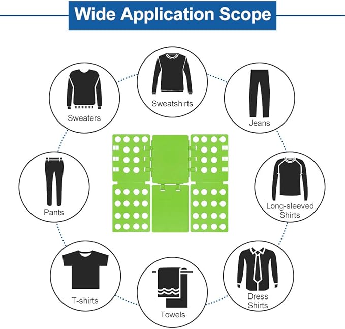 BoxLegend T Shirt Folding Board T Shirt Clothes Folder Laundry Organizer Easy and Fast for Kid and Adult to Fold Clothes Green