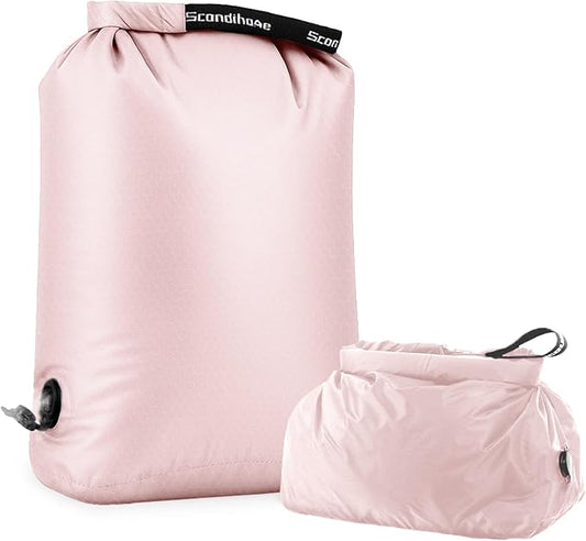 Travel Laundry Bag, Pump-free Vacuum Compression Dirty Clothes Bag, Large Reusable Waterproof & Washable Laundry Bag, Wet and Dry Bag, Ideal for Suitcases, Laundromats (1 Pcs) Pink