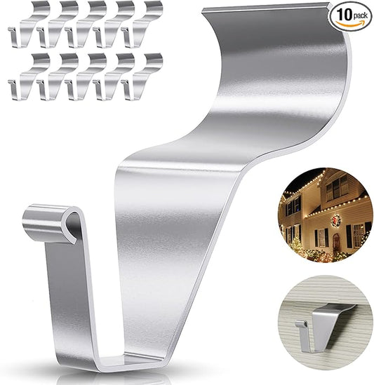 Antimbee Vinyl Siding Hooks Hanger,10 Pack No Hole Siding Hanging Hanger,Heavy-Duty Stainless Steel Siding Hooks for Hanging on Patio,Vinyl Siding Clips Applicable to Outdoor or Holiday Decoration