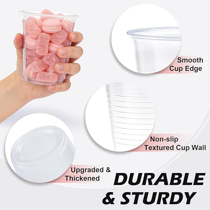 Lamosi 100 Pack 5 oz Plastic Cups, Disposable Party Cups, Small Drinking cup for Bathroom, Party, Wedding, Travel, BBQ, Picnic, Event