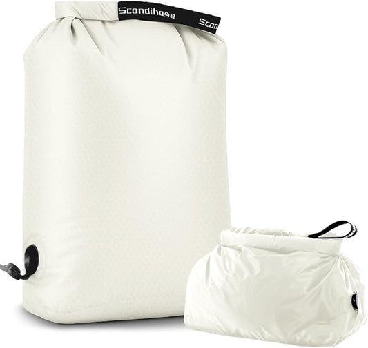 Travel Laundry Bag, Pump-free Vacuum Compression Dirty Clothes Bag, Large Reusable Waterproof & Washable Laundry Bag, Wet and Dry Bag, Ideal for Suitcases, Laundromats (1 Pcs) White