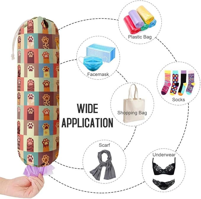 Cat Pattern Grocery Bags Holder Organizer For Shopping Bags, Wall Mount Plastic Bags Storage Container Dispensers, Pet Lovers Home Kitchen Gifts For Women, Family, Friends, Cat Dad, Cat Mom