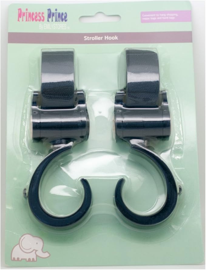 Princess Prince Stroller Hooks for Buggy Or Baby Carrier Or Bike Bicycle Or Car Headrest 1Pair