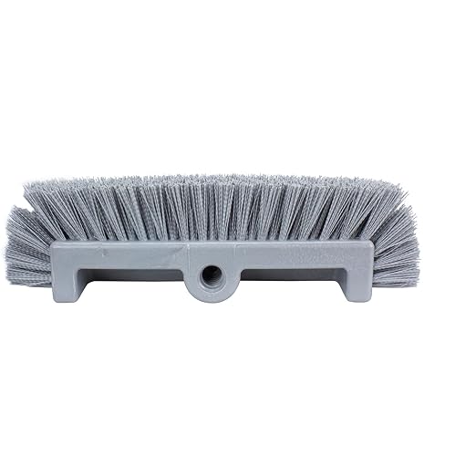 SPARTA Multi-Level Tile Scrub Brush 12" Wide Brush Head, Heavy-Duty Tile Cleaning Brush with End Bristles for Commercial Tiles, Tubs and Floor, Plastic, 12 Inches, Gray, (Pack of 12)