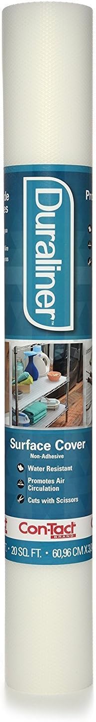 Con-Tact Brand Duraliner Shelf Liner - Non-Adhesive Multi-Use Drawer Liner | Versatile Protection & Organization | Vinyl, Waterproof | 24" x 10' Diamond Clear