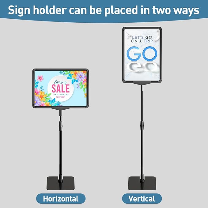 Sign Holder Stand 8.5 x 11,Sign Stand for Display,Adjustable Sign Holders For Table Top,Table Sign Holders
