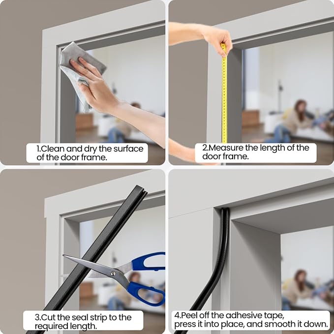V Shape Thin Foam Weather Stripping Door Frame Seal Strip 33FT White, Draft Stopper, Insulation Winter, Weatherstripping, Gap Sealing, Soundproofing, Self-Adhesive Used for Exterior Front Door Side