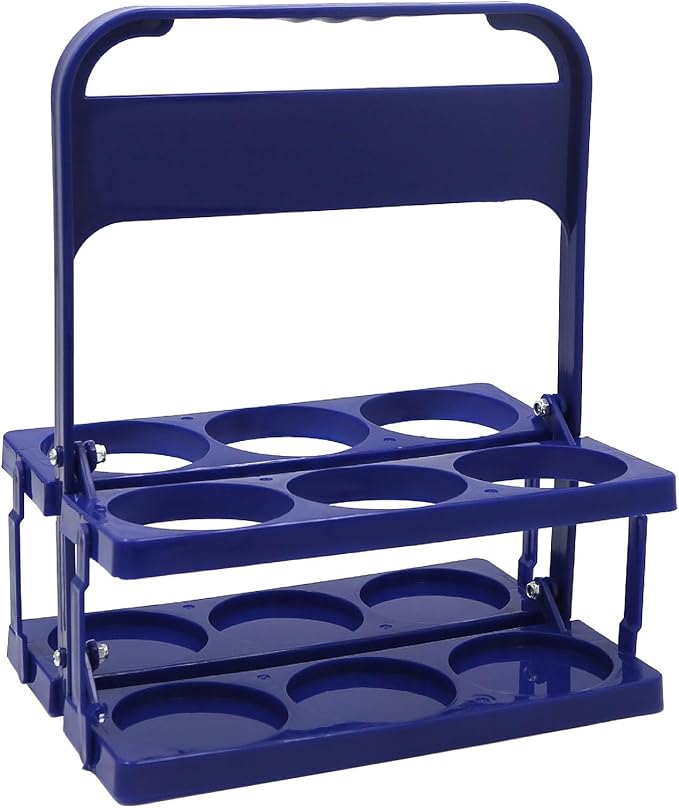 Portable Drink Carrier,Reusable Blue Beer Bottle Coffee Cup Holder,Beer Bottle Drink Caddy for Delivery,6 Holes Cup Holders with Handle for Catering Restaurant Travel Car