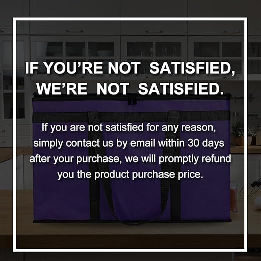 Bodaon 2-Pack Insulated Food Delivery Bag, XXX-Large Meal Grocery Tote Insulation Bag for Hot and Cold Food, Commercial Cooler/Thermal Shopping Bags, Large Capacity Reusable Warming Bag, Purple
