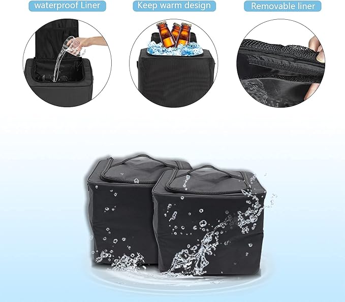 EAROND Large Trunk Organizer with Cooler, 3 Compartments SUV Cargo Organizer, Portable Trunk Organizer for suv,car,truck,rv,jeep(black)