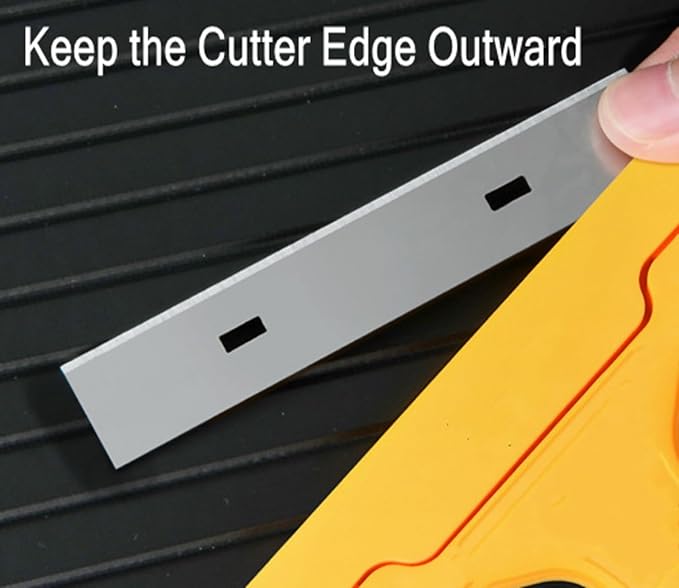 2pack Razor Blade Scraper, Industry Glass Window Scraper, Heavy Duty Cleaning Scraping Hand Tool with 20pcs Blades for Putty Residue Stains Paints Glue Mud Wallpaper Removing Remover Cleaner (Yellow)