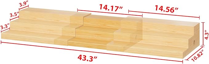 Extra-Long Expandable Bamboo Can Rack for Pantry – 3-Tier Adjustable Pantry Can Organizer, Large Capacity Holds up to 45 Cans, Pantry Shelf & Countertop Storage (Patent Pending)
